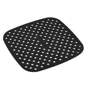 Tapete Protetor de Silicone para Air Fryer Quadrado 18,5cm Preto Antiderrapante Resistente ao Calor
