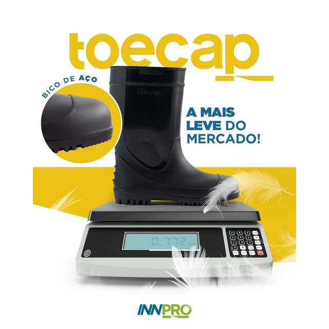 Bota Galocha PVC Bico e Palmilha de Aço Impermeável/Antiderrapente Trabalho Domestico e Profissional - Imagem 5