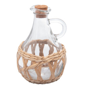 Garrafa para Azeite com Fibra Natural e Tampa Cortiça 320ml Vidro