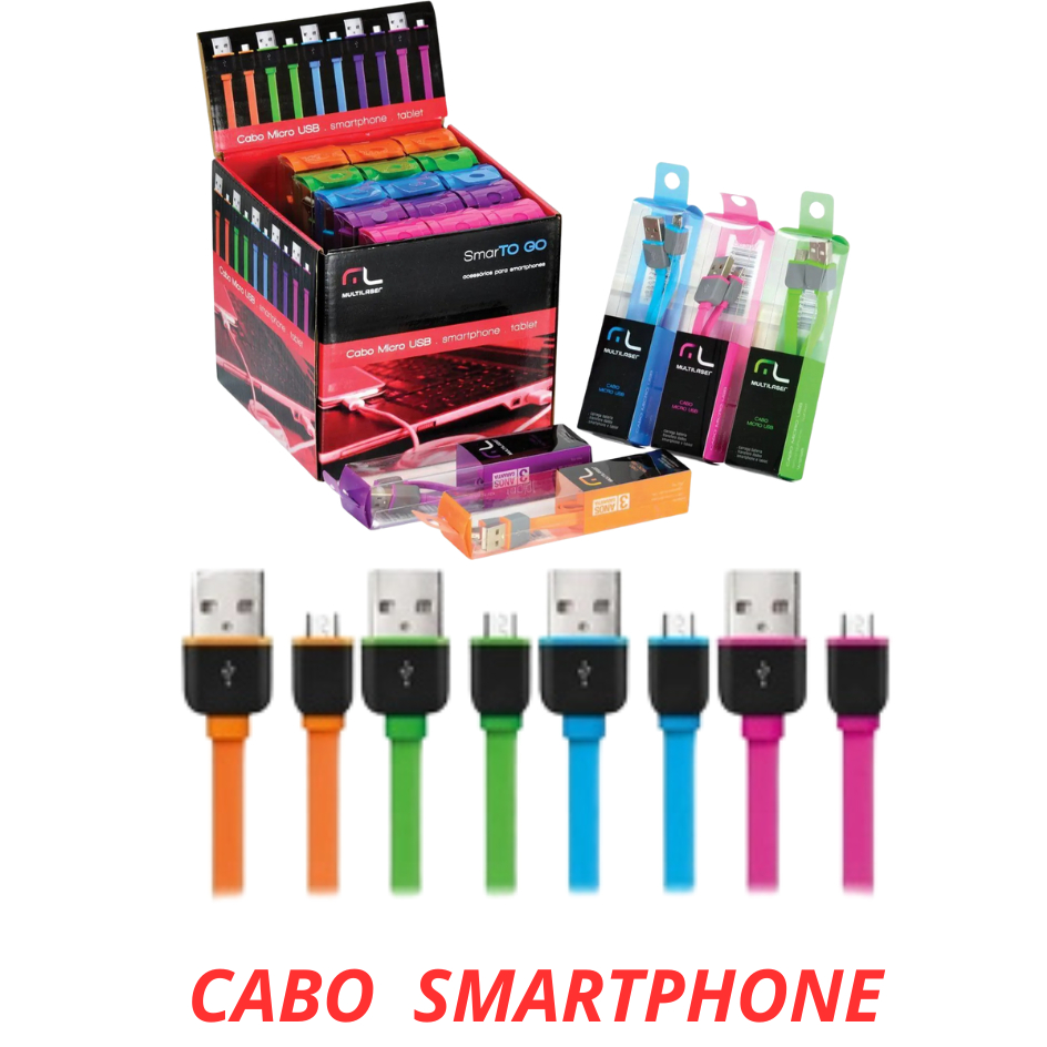 CABO CARREGADOR SMARTPHONE DE CELULAR CONECTOR USB - CABO CELULAR - CONVERSORES