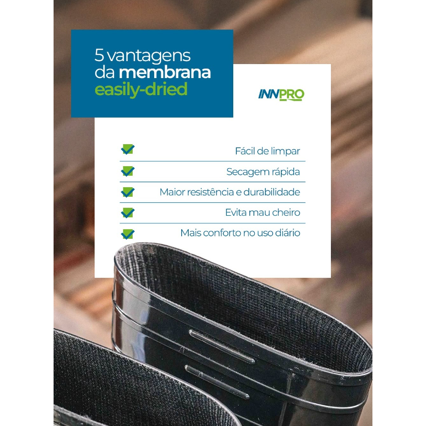 Bota Galocha PVC Bico e Palmilha de Aço Impermeável/Antiderrapente Trabalho Domestico e Profissional - Imagem 8