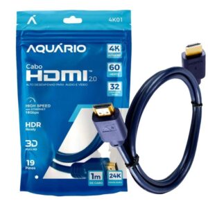 Cabo Hdmi 4K 2.0 3D 19 Pinos  - 1 Metro - 4K01 - AQUÁRIO