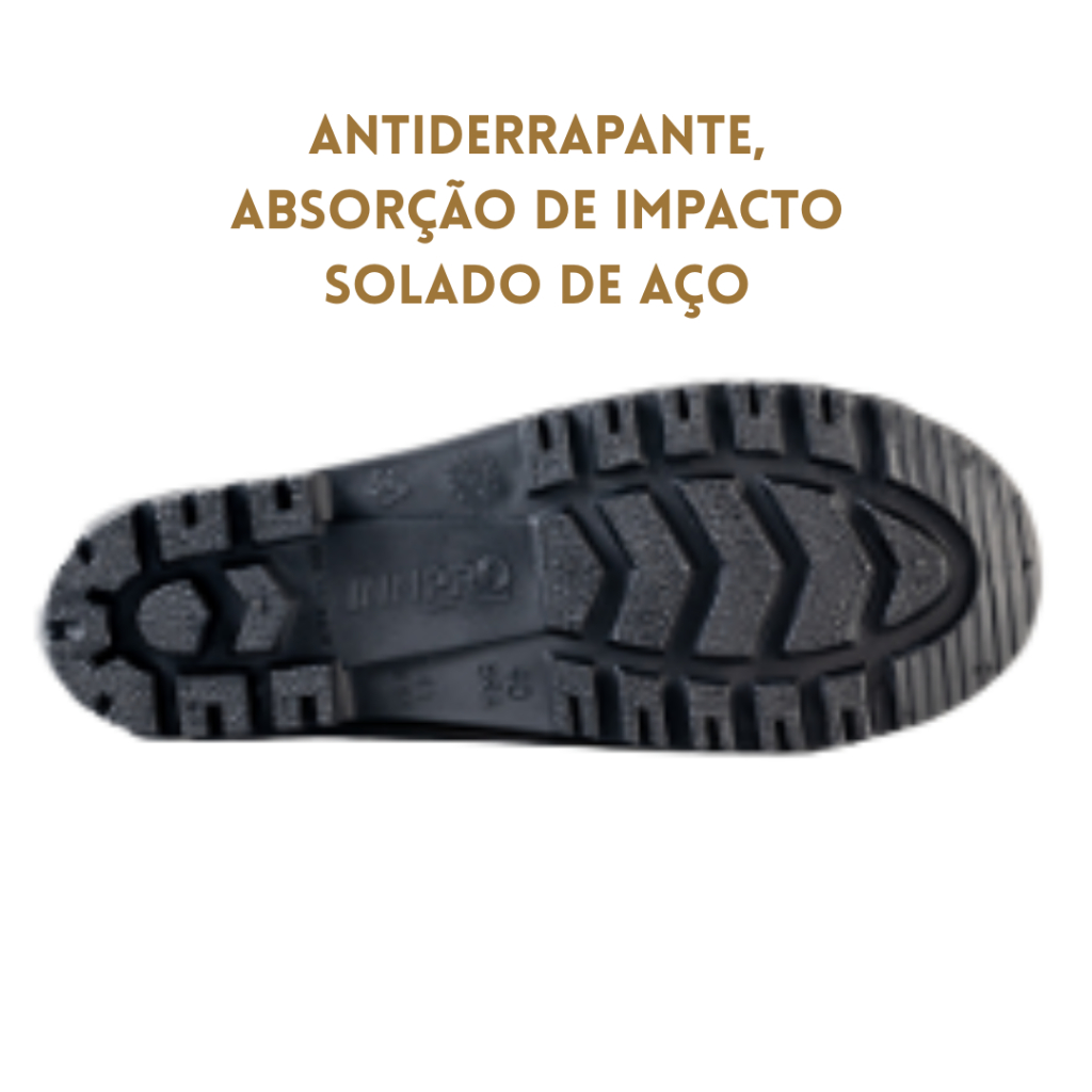 Bota Galocha PVC Bico e Palmilha de Aço Impermeável/Antiderrapente Trabalho Domestico e Profissional - Imagem 7