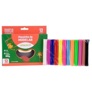 Massa de Modelar  com 12 Cores 180g - massinha para brincar, massinha para criança, massinha infantil