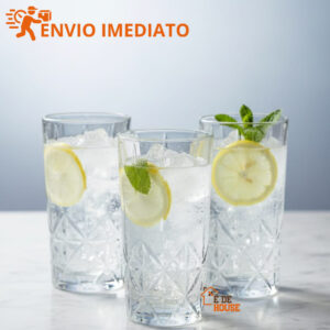 JOGO DE COPO ALTO PARA DRINK - STELLA 360ml VIDRO - WOLFF - JOGO DE 6 COPOS DE VIDRO PARA TODO TIPO DE BEBIDA AGUA SUCO