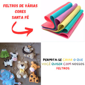 Feltro 0,50 x1,40m, Ideal para Costura Decoração Artesanato Crie Bonecas, Painéis, Apliques Patchwork Qualidade Santa Fé