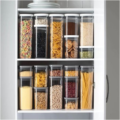 Pote Hermético de 1,5 Litros Organizador de Alimentos Empilhável com Vedação para Cozinha - Imagem 5