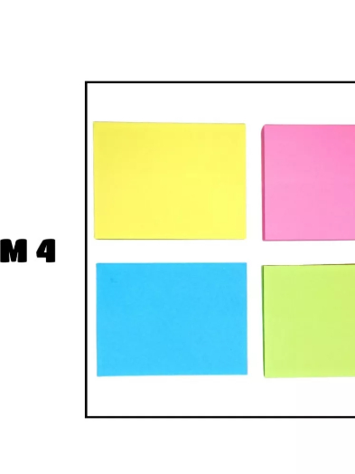 kit c/ 05 bloco adesivo de nota Neon, 400 folhas