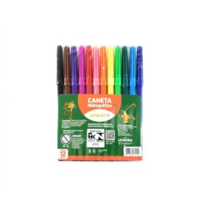 CANETAS CANETINHAS HIDROGRÁFICAS 12 Cores Vibrantes - Escolar Arte Pintura Material Escolar CANETAS COLORIDAS
