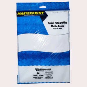 Papel Fotográfico Matte Fosco ADESIVO 108g A4 Foto Matte Fosco Autoadesivo - MASTERPRINT
